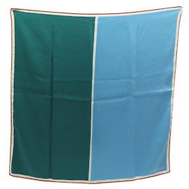 Hermès LENÇO QUADRADO HERMES DE DOIS TONS 70 CM EM LENÇO DE SEDA AZUL E VERDE DE SEDA Outro