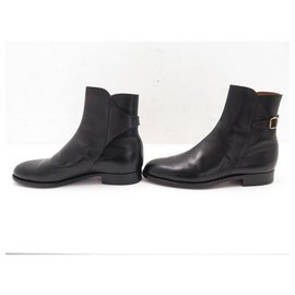 JM Weston-JM WESTON JODHPUR SHOES 740 Boots 8.5D 42.5 BLACK LEATHER BUCKLE BOOT-Black