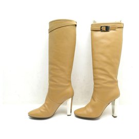 Hermès-HERMES EMPIRE BOOTS WITH HEELS 39.5 IN CAMEL LEATHER + BOOTS BOX-Camel
