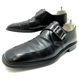 PRADA DERBY SCHNALLENSCHUHE 9 ES 44 FR IN SCHWARZEN LEDERSCHUHEN Schwarz