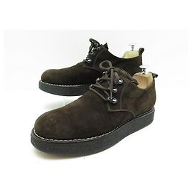 CHAUSSURES LOUIS VUITTON DERBY 3 OEILLETS 8 42 EN DAIM MARRON SUEDE SHOES Marron