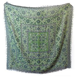 SCIARPA IN LANA E LUREX VERDE NEUF CHALE YVES SAINT LAURENT VINTAGE Verde