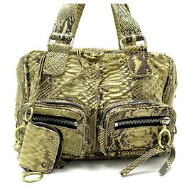 Chloé SAC A MAIN CHLOE BETTY EN CUIR PYTHON JAUNE YELLOW SNAKE LEATHER HAND BAG Jaune