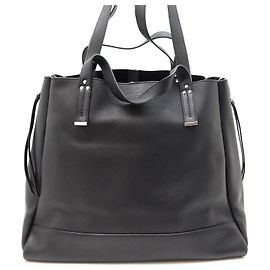 NEU HANDTASCHE JEROME DREYFUSS GEORGES L TOTE SCHWARZ LEDER SILBER HANDTASCHE Schwarz