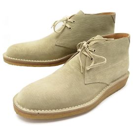 NEUF CHAUSSURES LOUIS VUITTON 7.5 41.5 BOTTINES EN CUIR SUEDE BEIGE BOOTS Beige