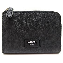 NEW LANCEL NINON A WALLET09976 BLACK LEATHER NEW WALLET COIN PURSE Black