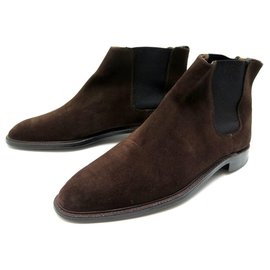 Autre Marque-ALAN MCAFEE KNIGHTSBRIDGE SHOES ANKLE BOOTS 11.5 45 CHURCH'S SUEDE PRINT-Brown