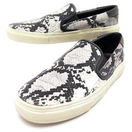 YVES SAINT LAURENT SNEAKER SLIP-ON-SCHUH 366782 38 Leder im Python-Stil Andere
