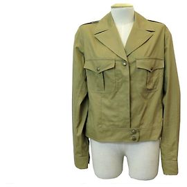 CHRISTIAN DIOR JACKENGRÖSSE JACKE 42 L IN BAUMWOLLE KHAKI GRÜNE BAUMWOLLJACKE Khaki