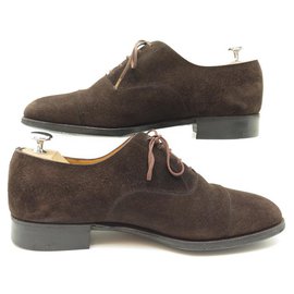 JM Weston-JM WESTON RICHELIEU STRAIGHT TOE SHOES 300 6.5g 40.5 Wide 41 SUEDE SHOES-Brown