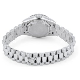 Rolex-Orologio da donna Datejust con lunetta in diamanti Rolex-Argento