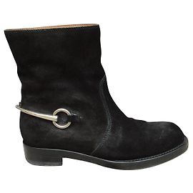 Gucci Stiefeletten Wildleder Schwarz Größe 36 Schwarz