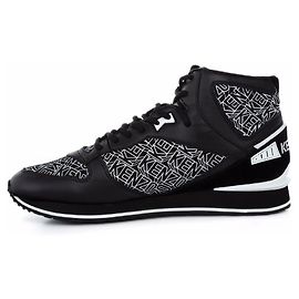 Tênis Kenzo Runmid com logotipo preto de couro e tecido Preto