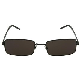 Saint Laurent-Óculos de sol de metal com moldura quadrada-Preto