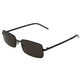 Saint Laurent-Square-Frame Metal Sunglasses-Black
