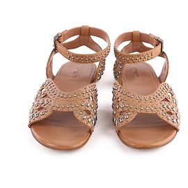 Alaïa Alaia Gladiator-Sandalen mit Nietendetail Braun Beige