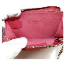 Chanel-Porta-chaves em bolsa acolchoada de pele de cordeiro rosa-Outro