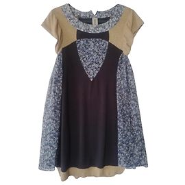 Vestido Kenzo Defile de seda e algodão multicolorido Multicor