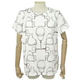 Hermès-NEW HERMES MIRCO PROJECTS SQUARES XL T-SHIRT 46 HIGH TOP NEW WHITE COTTON-White