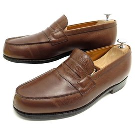 JM Weston-JM WESTON SHOES 180 9D 43 BROWN GRAIN LEATHER LOAFERS SHOES-Brown