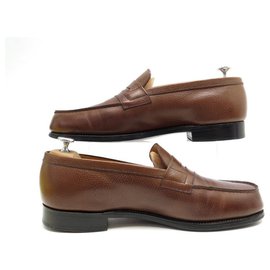 JM Weston-JM WESTON SHOES 180 9D 43 BROWN GRAIN LEATHER LOAFERS SHOES-Brown