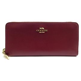 NEW COACH WALLET 73738 BURGUNDY LEATHER WALLET LEATHER WALLET Dark red