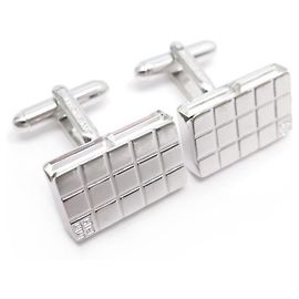 GIVENCHY GEMELOS RECTÁNGULO PLATA METAL + CAJA DE GEMELOS Plata