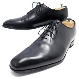 JM Weston-JM WESTON RICHELIEU SHOES 8E 42 LARGE BLACK LEATHER + SHOES TAPER-Black