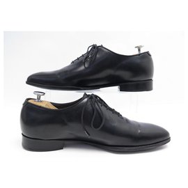 JM Weston-JM WESTON RICHELIEU SHOES 8E 42 LARGE BLACK LEATHER + SHOES TAPER-Black
