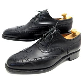 JM Weston-JM WESTON SHOES 376 8.5D 42.5 RICHELIEU BOUT FLEURI IN BLACK LEATHER SHOES-Black