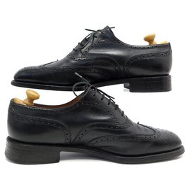 JM Weston-JM WESTON SHOES 376 8.5D 42.5 RICHELIEU BOUT FLEURI IN BLACK LEATHER SHOES-Black