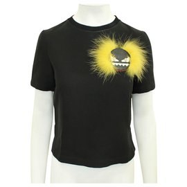 Fendi-Black T-Shirt with Monster-Black