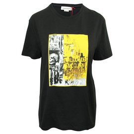 Alexander Mcqueen-Black T-Shirt with Yellow Print-Black