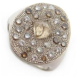 De Beers BEERS TALISMAN T RING 52 WHITE GOLD 18K 31 DIAMONDS GOLD DIAMONDS RING Silvery