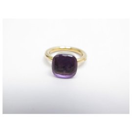 Pomellato-POMELLATO NUDO CLASSIC RING 52 In rose gold 18K & AMETHYSTE ECRIN GOLD RING-Golden