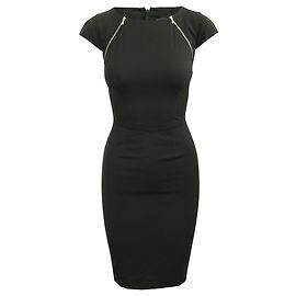 Paul Smith Vestido negro con cremalleras plateadas Negro