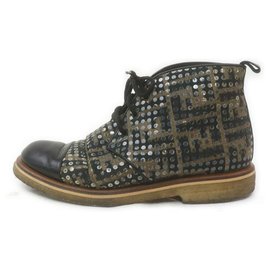 Fendi men's 8 Mongram FF Zucca Sequin Boot Other