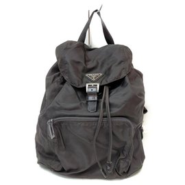 Prada-Dark Brown Nylon Tessuto Backpack-Other
