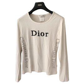 Christian Dior-Langarm-T-Shirt-Aus weiß