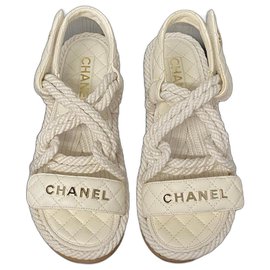 Chanel dad sandals White