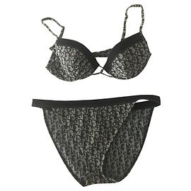 Costume da bagno due pezzi Dior Monogramma Nero Blu Grigio Scuro Nero Blu Grigio antracite