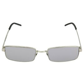 Saint Laurent Square-Frame Acetate Sunglasses Silvery Metallic
