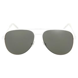 Saint Laurent Aviator-Style Metal Sunglasses White