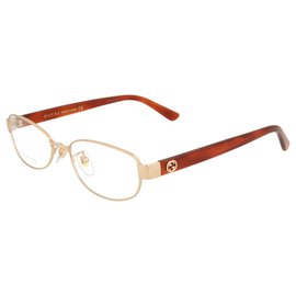 Gucci-Óculos Óticos de Armação Redonda-Dourado,Metálico
