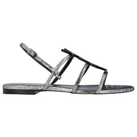 Saint Laurent-Cassandra Sandals-Silvery,Metallic