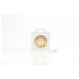 Charlotte Olympia Bolso con asa superior de teléfono Plexi blanco roto Blanco Crudo