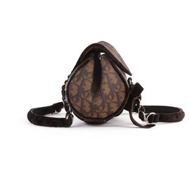 Dior-Chrisitan Dior Brown Canvas Trotteur Romantic Mini Bag-Brown
