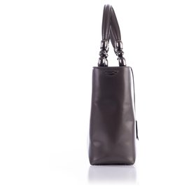 Dior-Grey Shiny Leather Malice Tote Bag-Grey