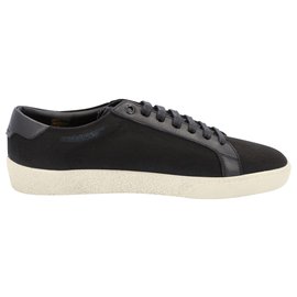 Saint Laurent-Embroidered Court Classic SL/06-Black
