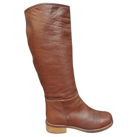 Botas Max Mara de couro marrom Marrom